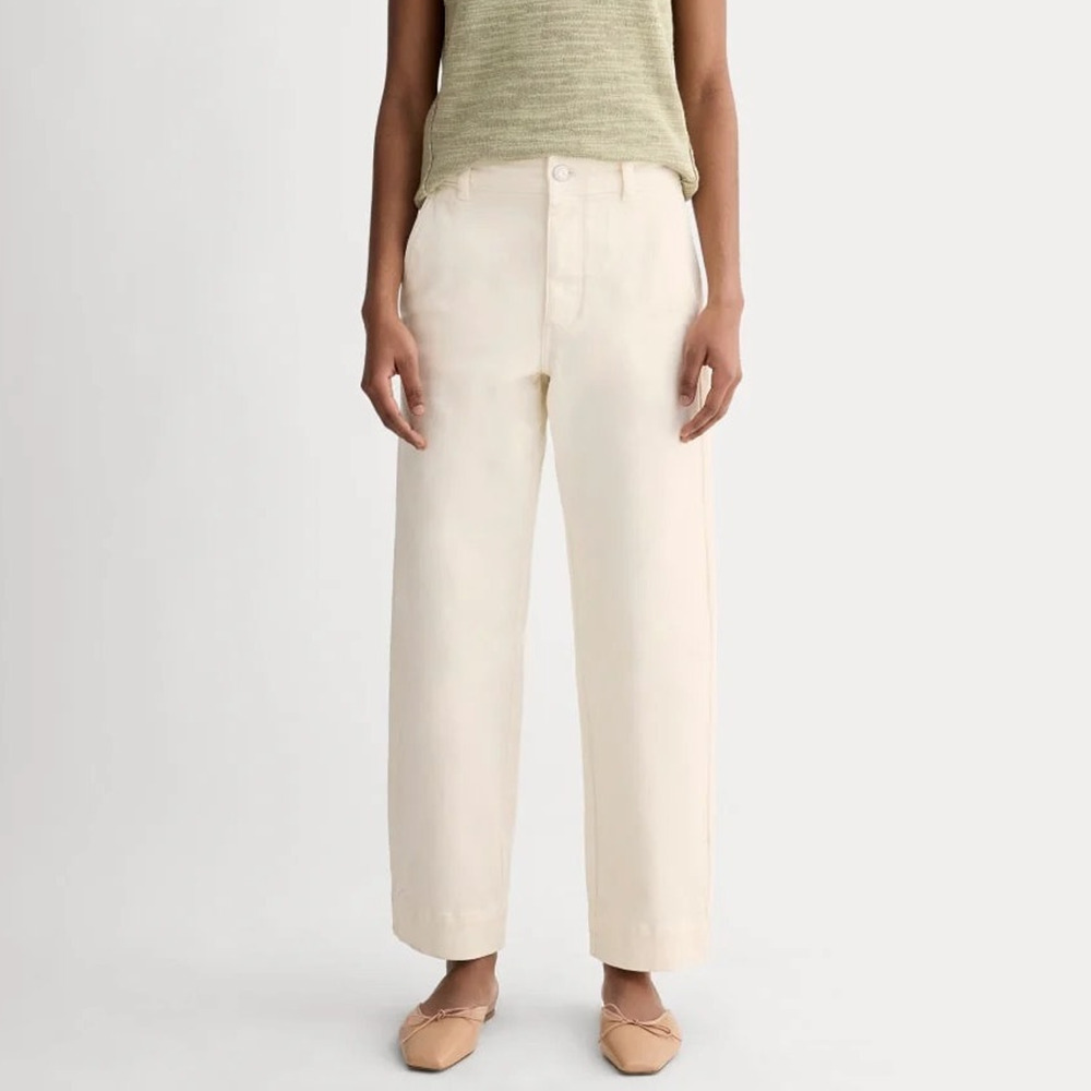 Everlane The Utility Straight Leg Pant Bone Size 10 NWT